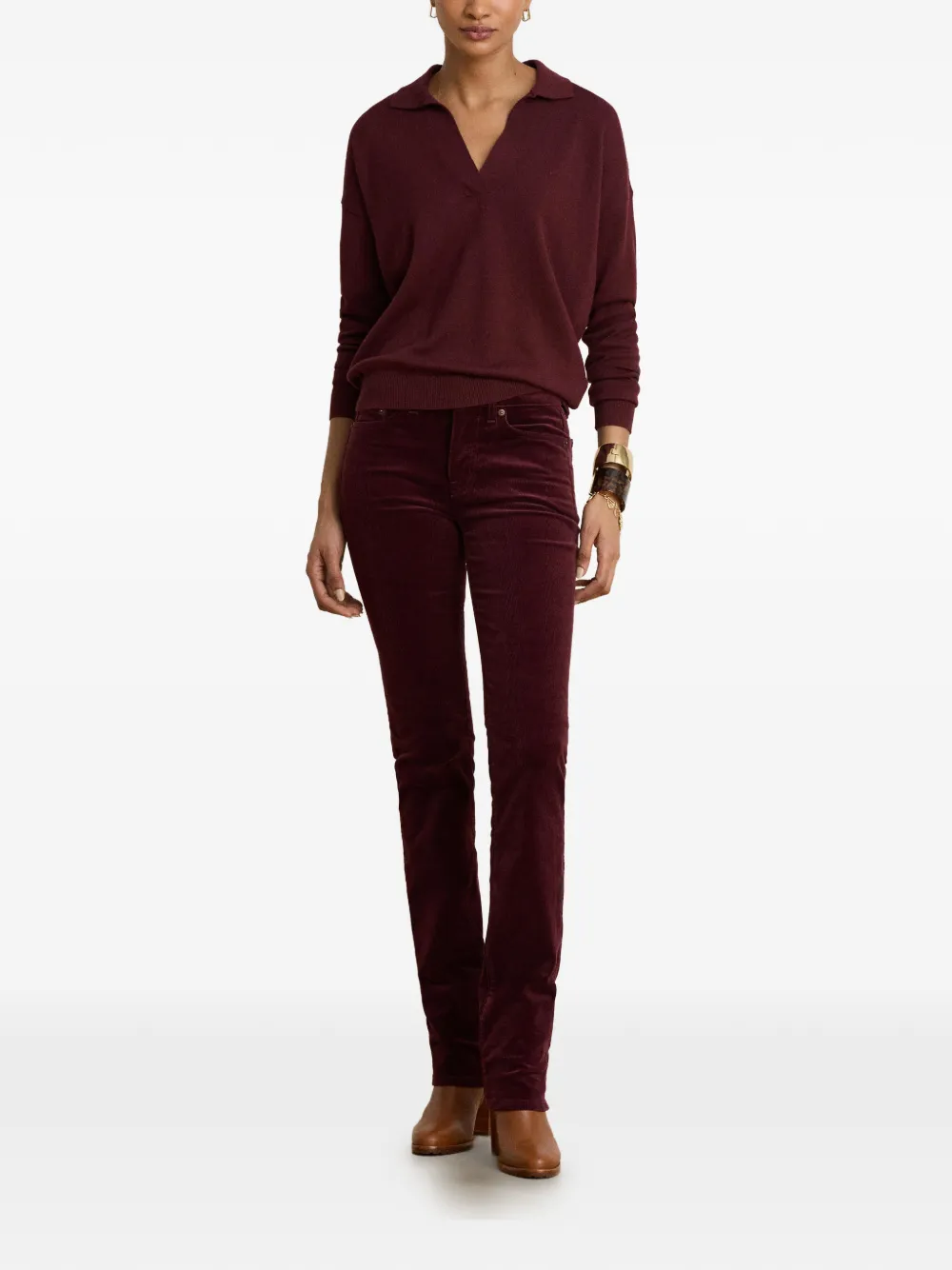 Lauren Ralph Lauren Ribfluwelen broek Rood