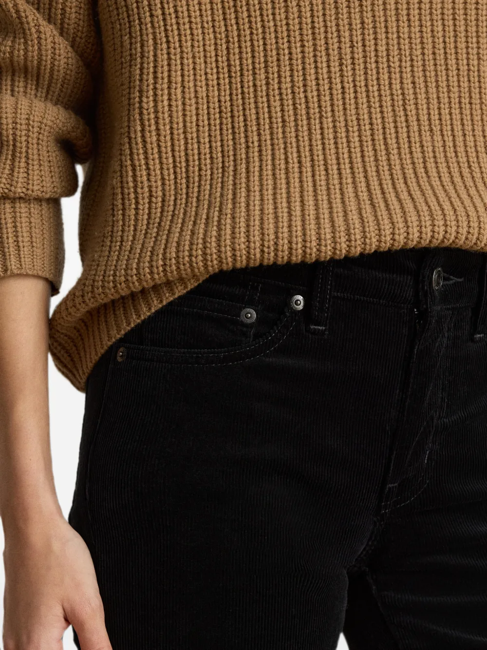 Lauren Ralph Lauren Ribfluwelen broek met riemlussen Zwart