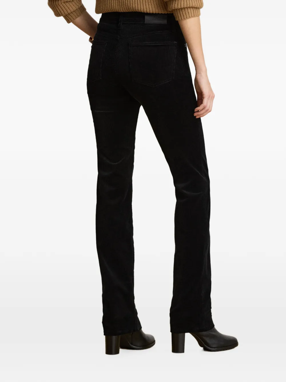 Lauren Ralph Lauren Ribfluwelen broek met riemlussen Zwart