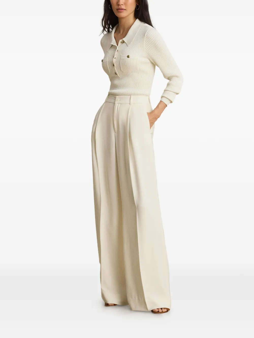 Lauren Ralph Lauren Georgette broek Beige