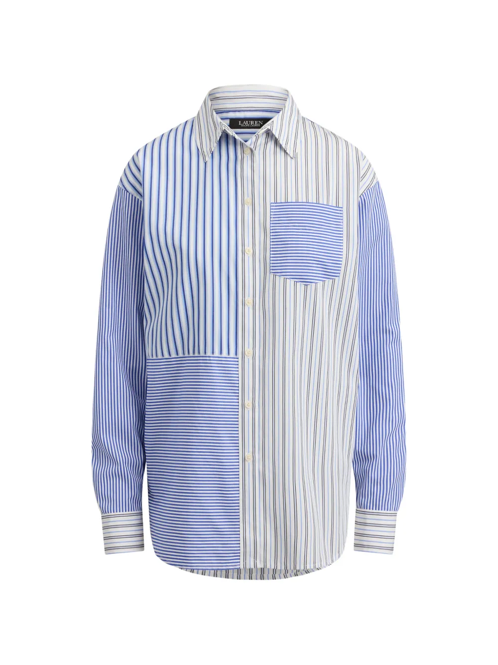 Ralph Lauren Pattern-blocked Striped Shirt In Multi