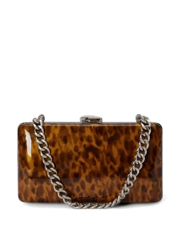 Lauren Ralph Lauren Franki tortoiseshell-print Leather Clutch Bag