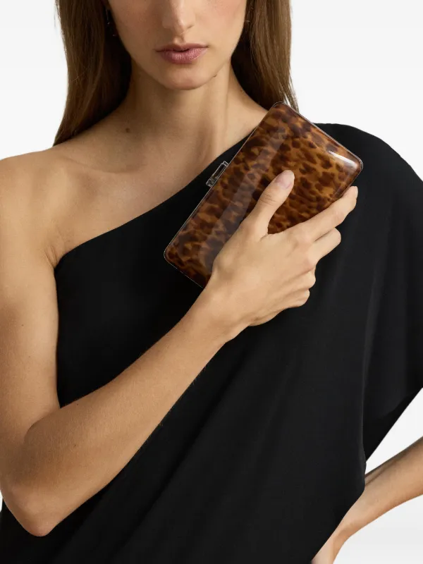 Lauren Ralph Lauren Franki tortoiseshell-print Leather Clutch Bag