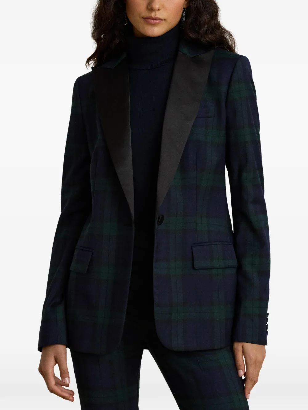 Lauren Ralph Lauren Gilmore blazer met tartan-ruit Blauw