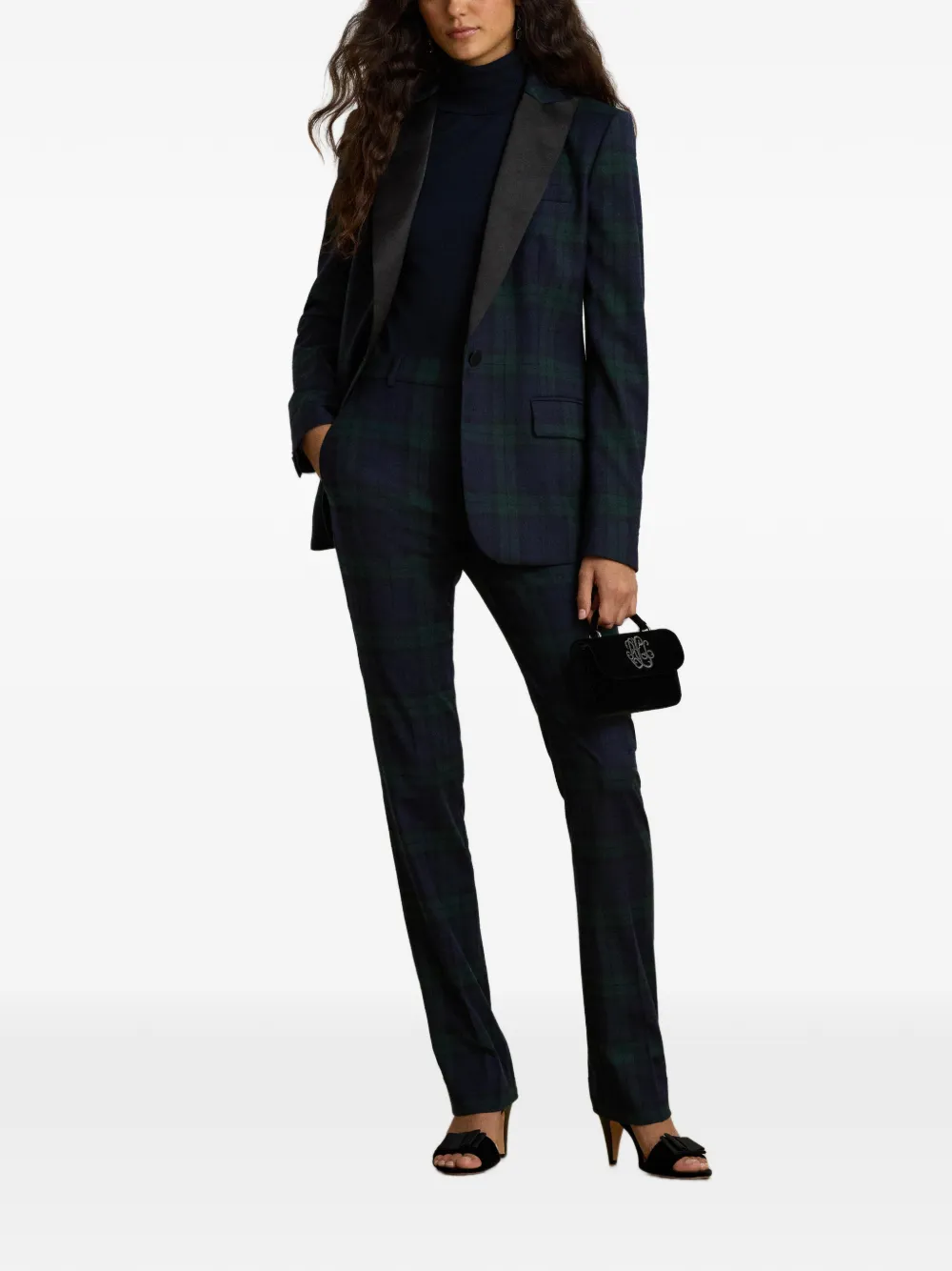 Lauren Ralph Lauren Gilmore blazer met tartan-ruit Blauw