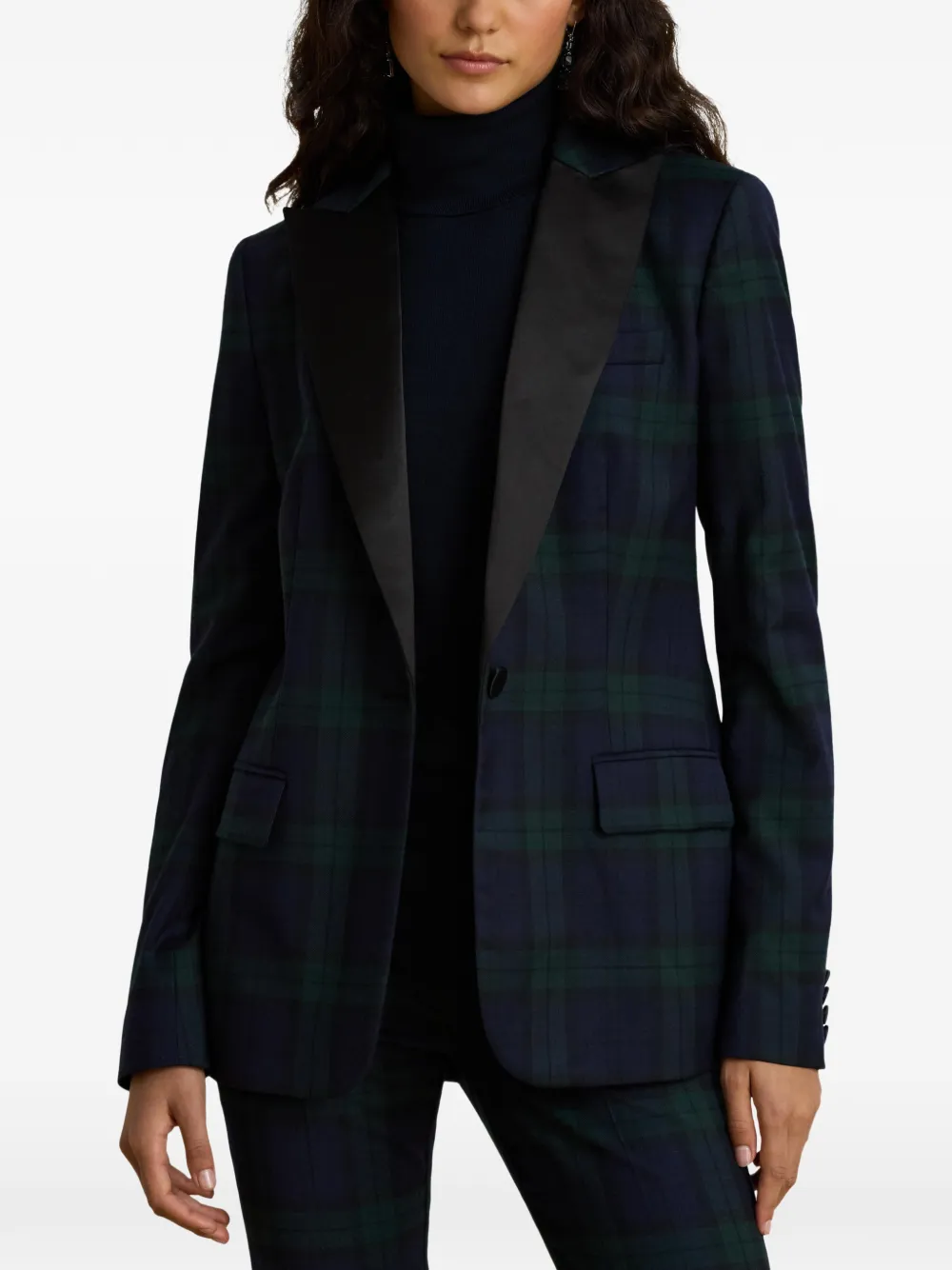 Lauren Ralph Lauren Gilmore blazer met tartan-ruit Blauw