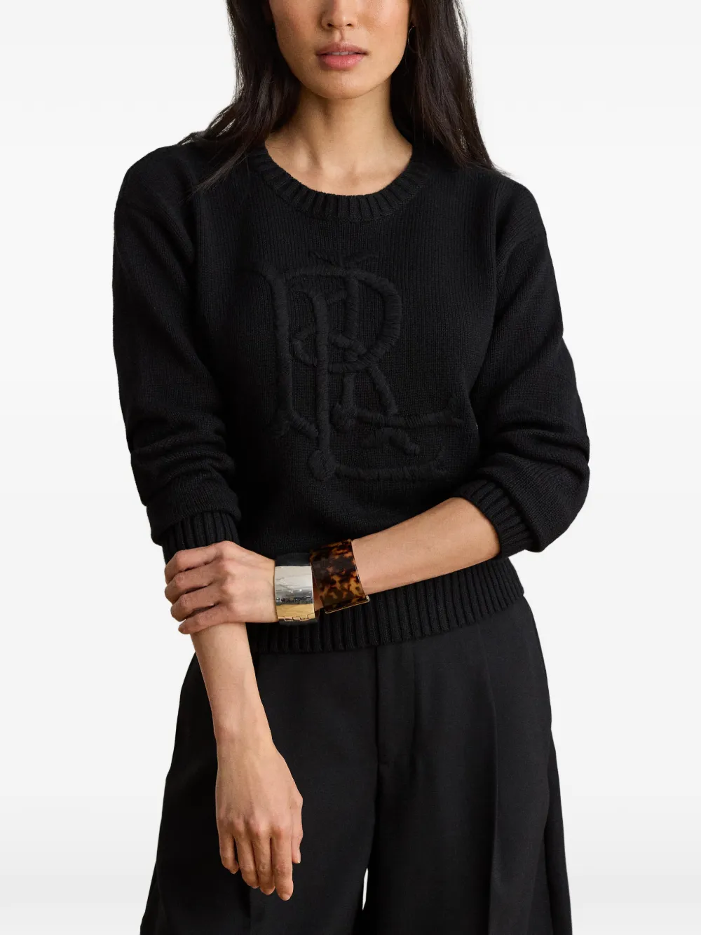 Lauren Ralph Lauren Trui met geborduurd logo Zwart