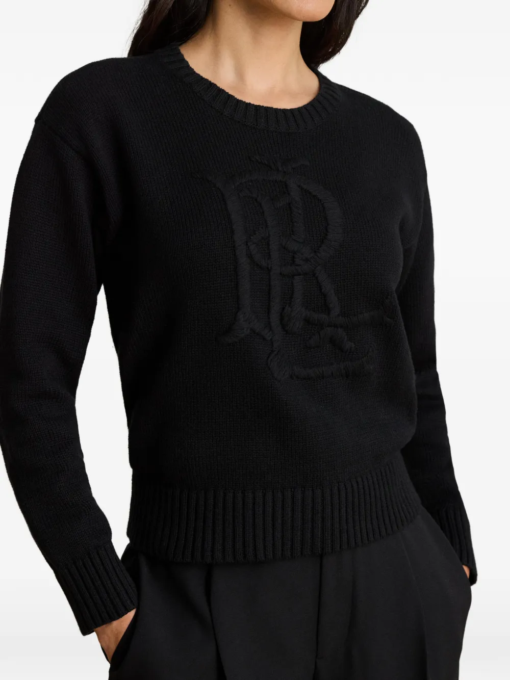 Lauren Ralph Lauren Trui met geborduurd logo Zwart