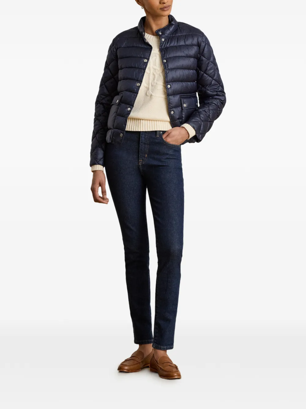 Lauren Ralph Lauren Gewatteerd jack met opstaande hals Blauw