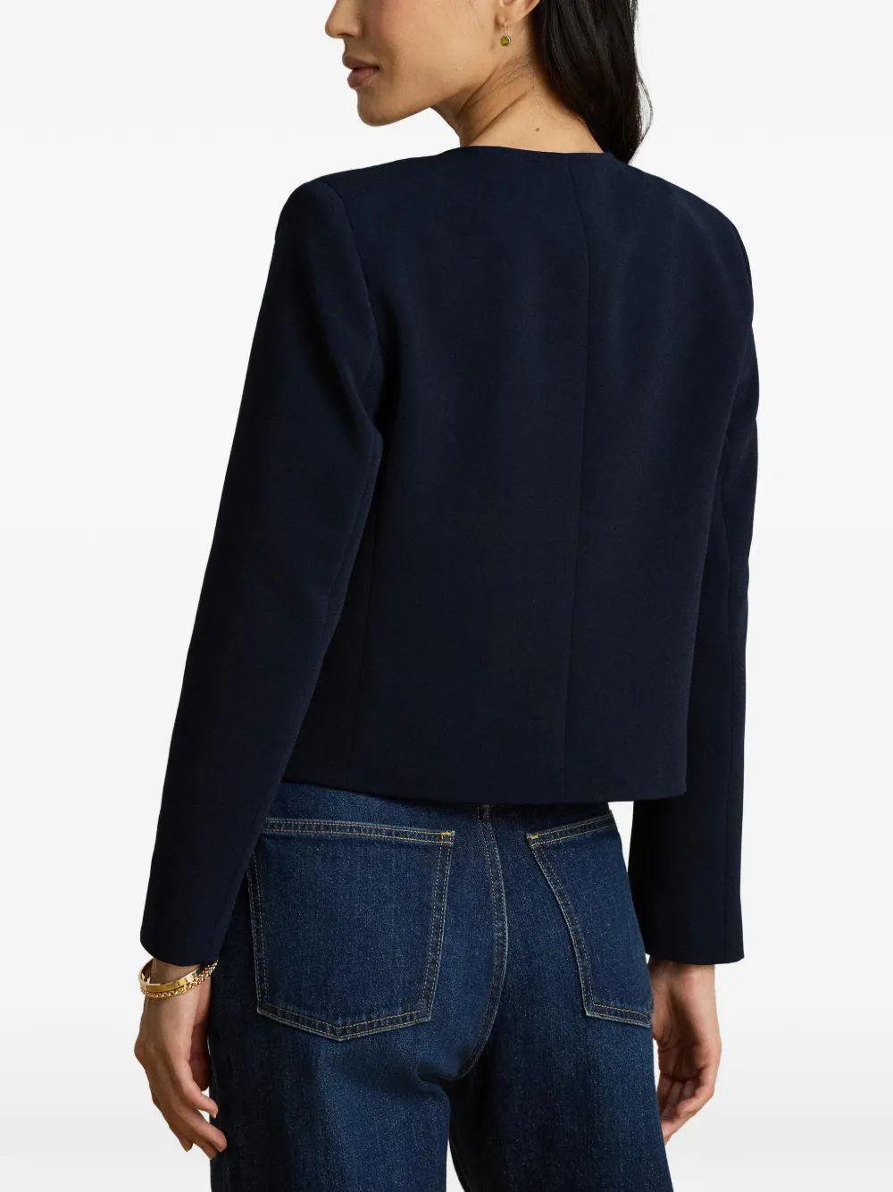 Lauren Ralph Lauren Sablé crepe jack met dubbele rij knopen Blauw