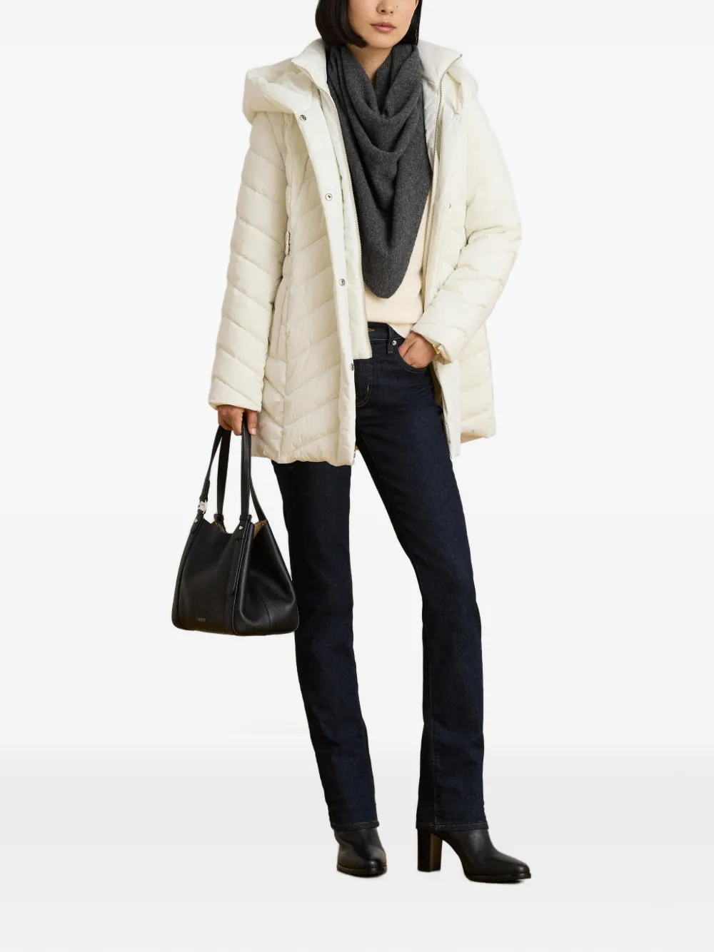 Lauren Ralph Lauren Gewatteerde jas met capuchon Wit