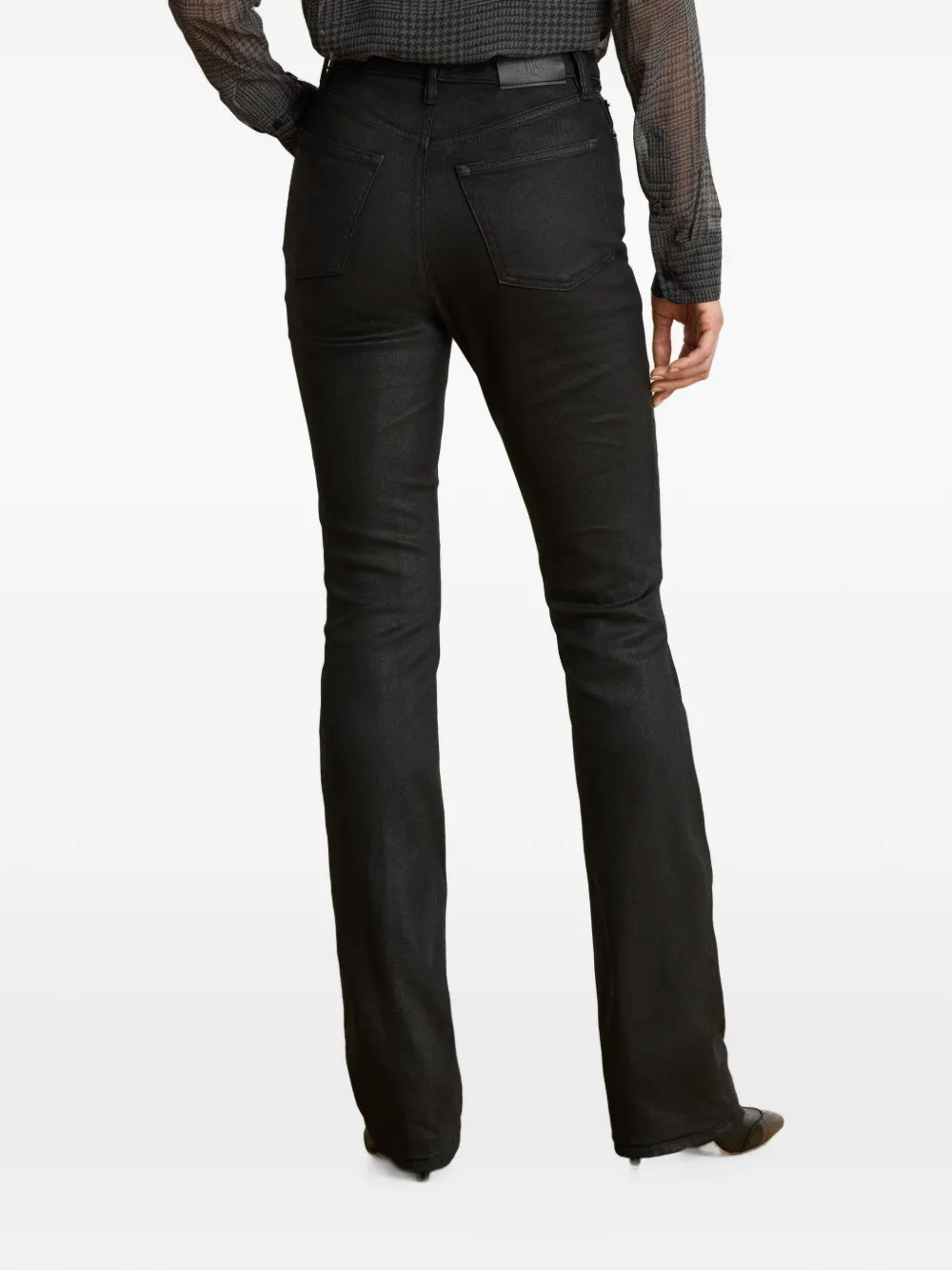 Lauren Ralph Lauren Hirs bootcut jeans met knoopsluiting Zwart