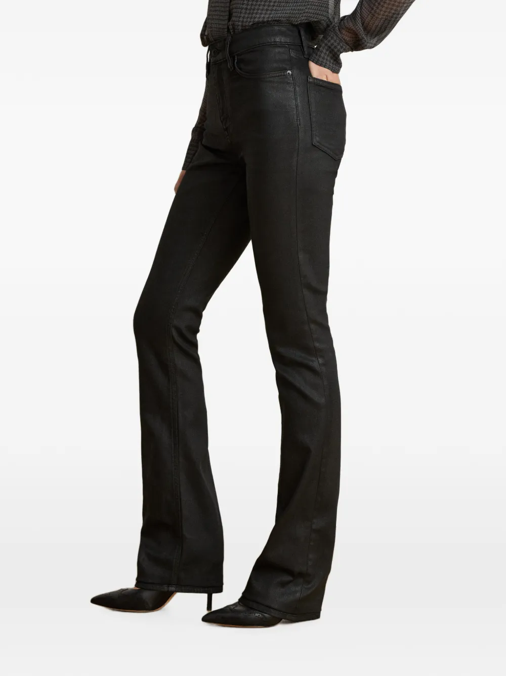 Lauren Ralph Lauren Hirs bootcut jeans met knoopsluiting Zwart