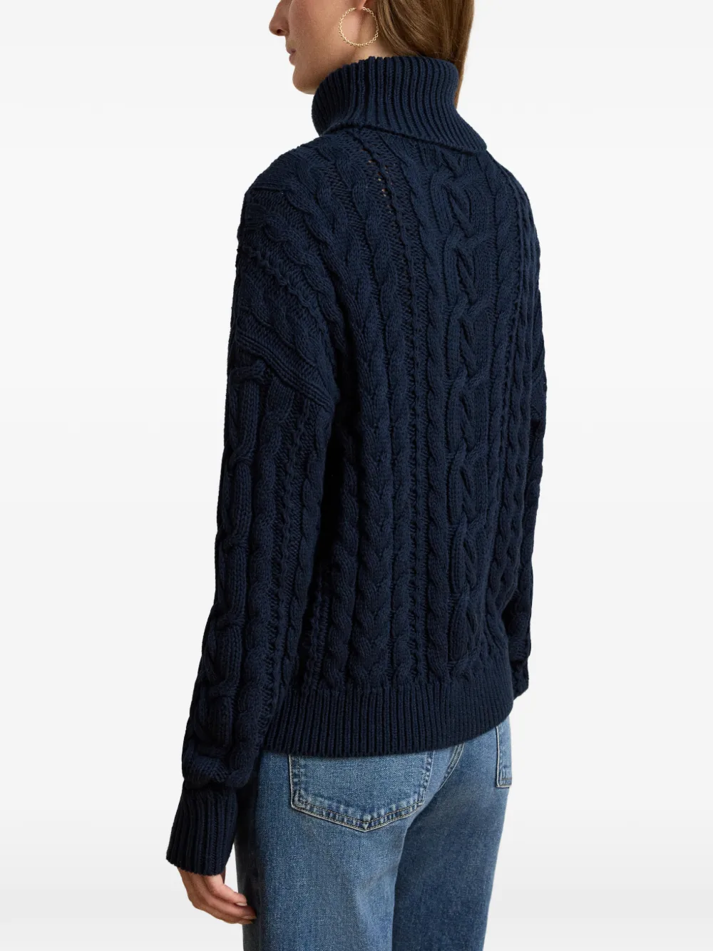 Lauren Ralph Lauren Kabelgebreide katoenen trui Blauw