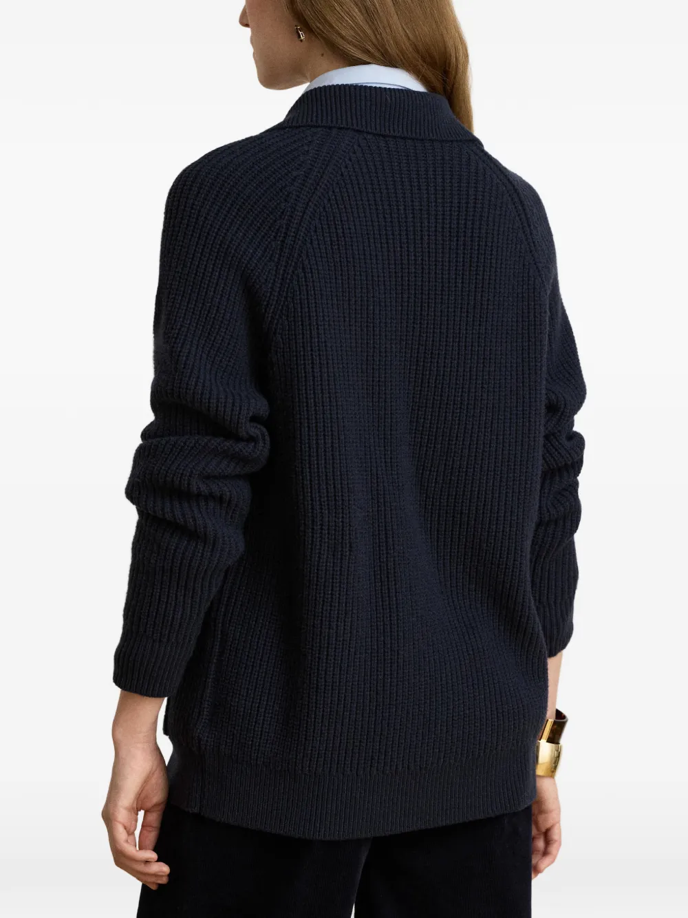 Lauren Ralph Lauren Ribgebreid vest met klepzak Blauw