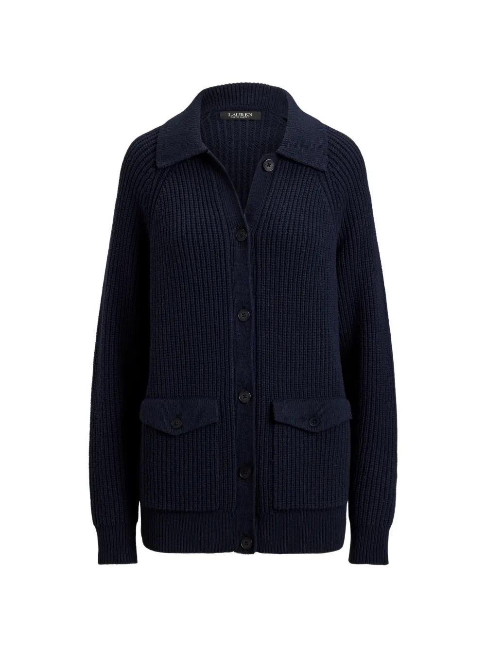 Lauren Ralph Lauren Gerippter Cardigan mit Klappentasche - Blau