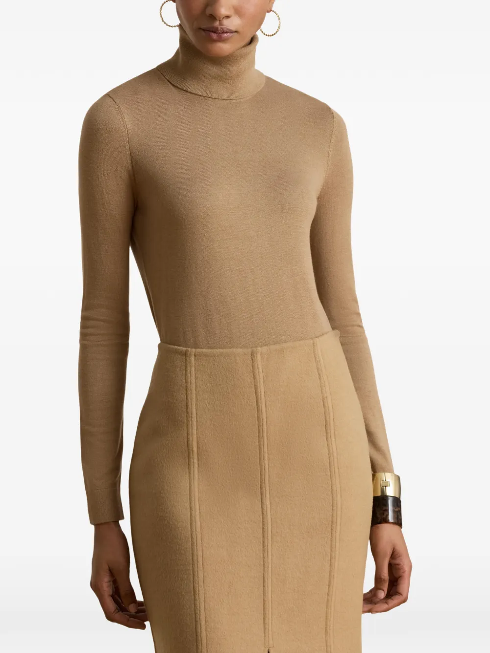 Lauren Ralph Lauren Ribgebreide coltrui Bruin
