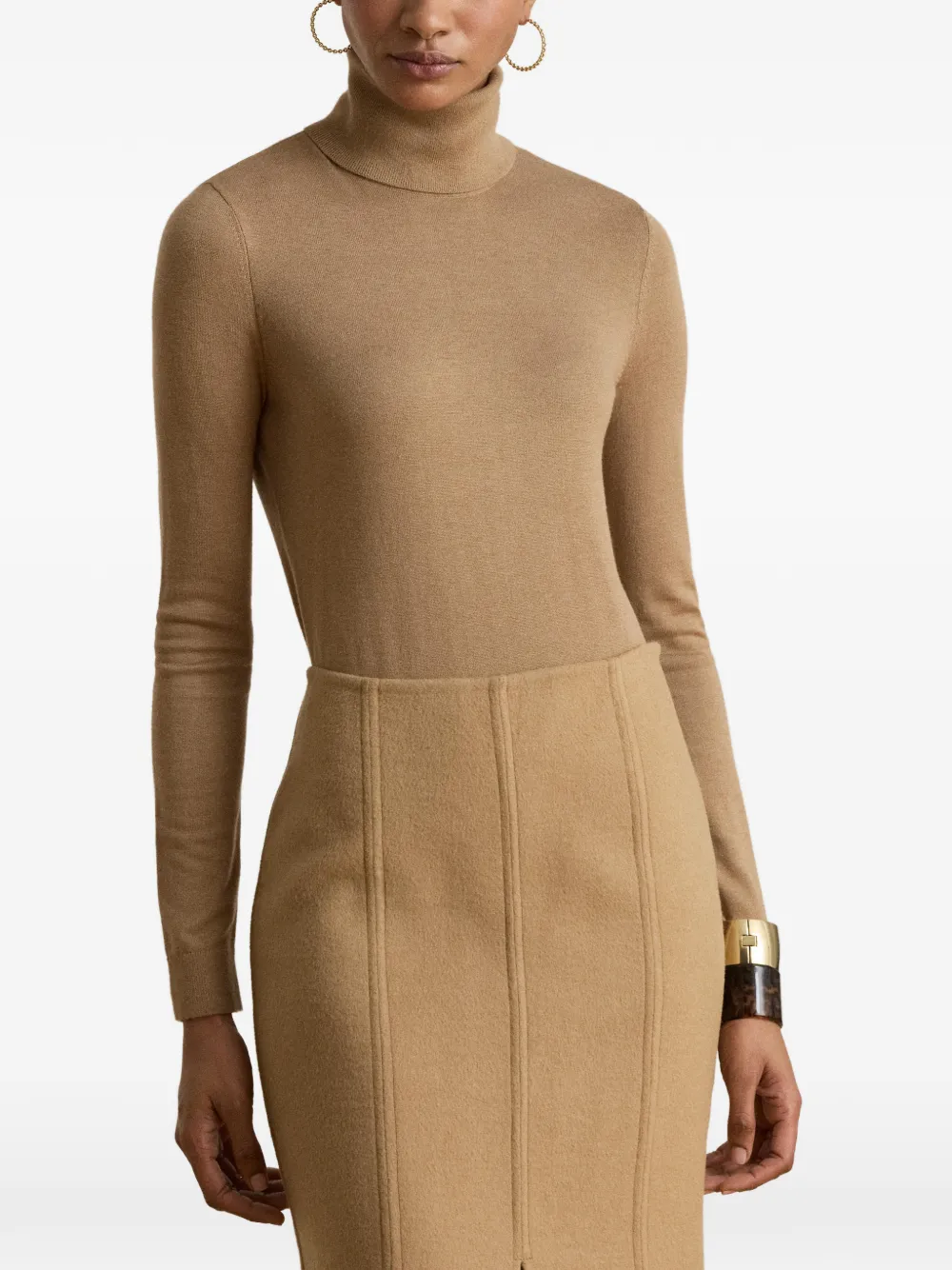 Lauren Ralph Lauren Ribgebreide coltrui Bruin