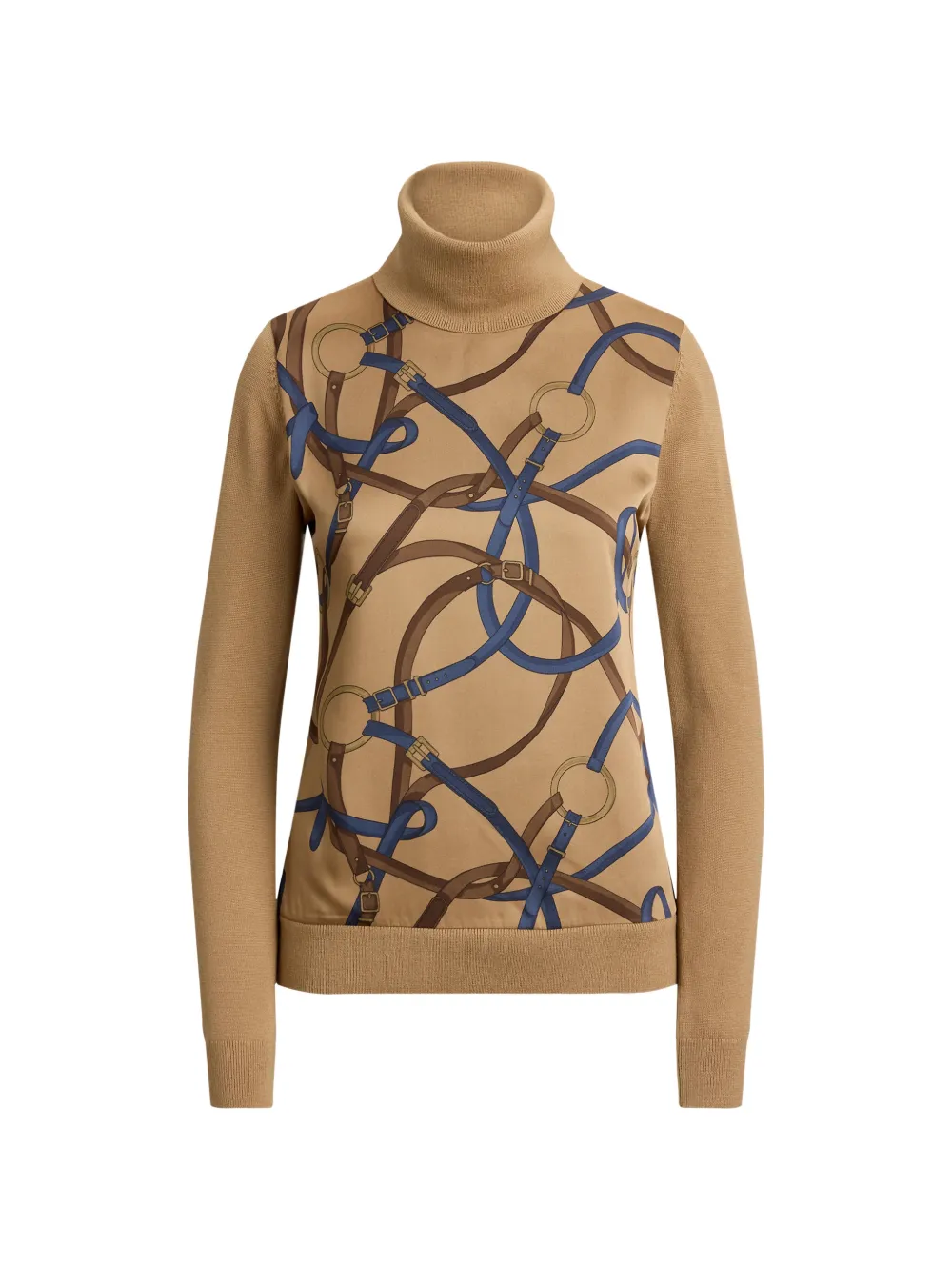 Lauren Ralph Lauren Rollkragenpullover mit Gürtel-Print - Braun