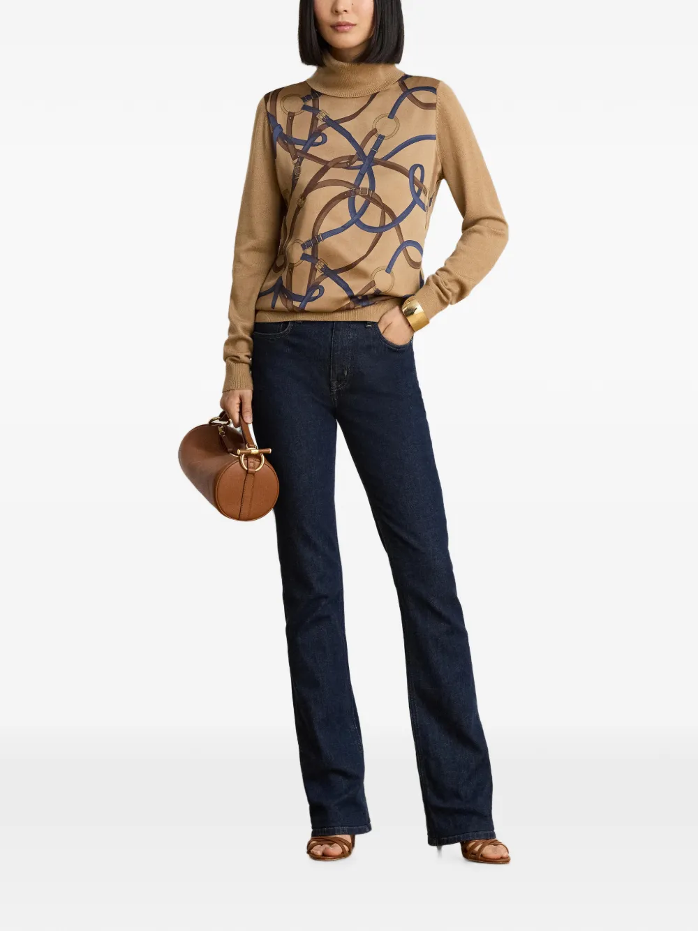 Lauren Ralph Lauren Coltrui met riemprint Bruin
