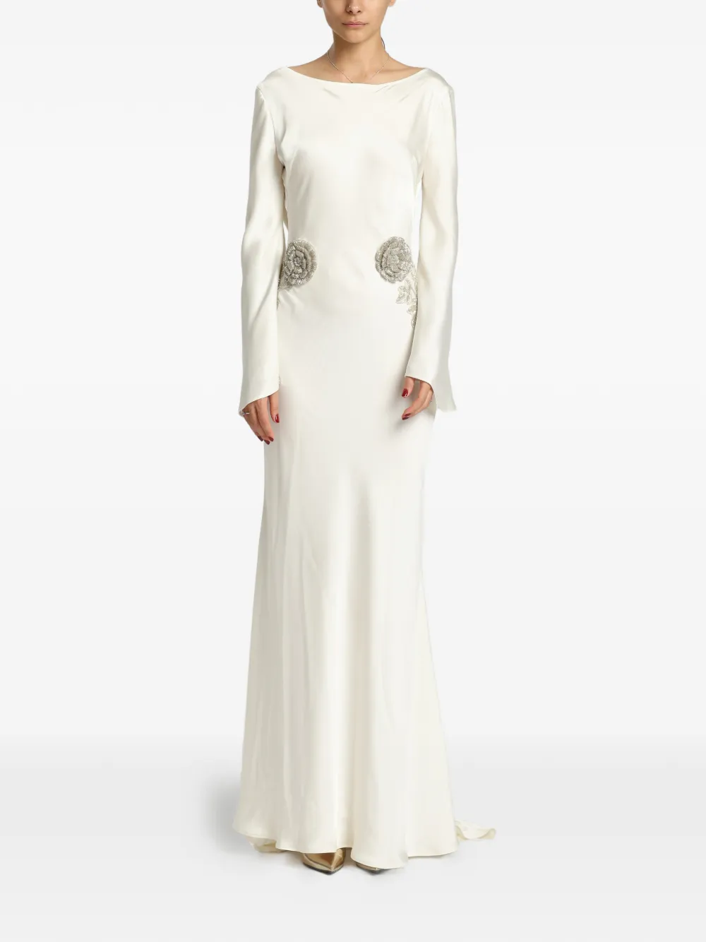 MIAU by Clara Rotescu Milos bead-embellished gown - Toni neutri