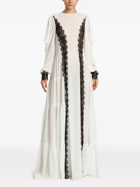 MIAU by Clara Rotescu Maren lace-trimmed tiered gown