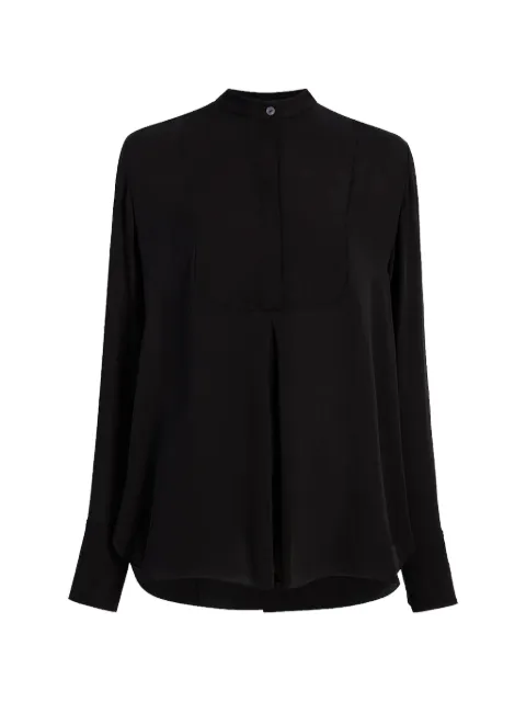 Another Tomorrow tuxedo pleated blouse