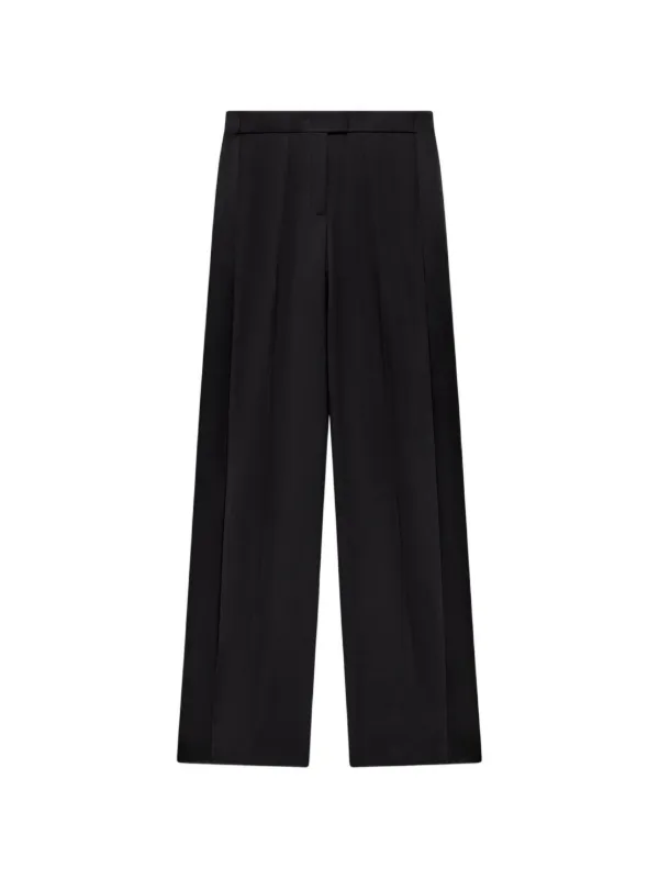Another Tomorrow Satin-stripe Tuxedo Trousers in Black