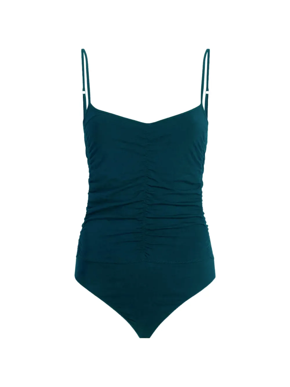 Another Tomorrow shirred sleeveless bodysuit - Blu