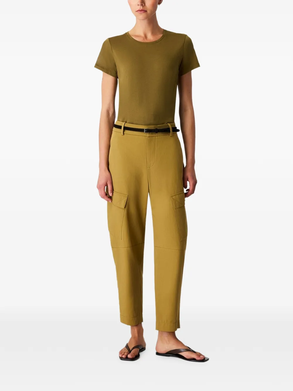Another Tomorrow Gewelfde cargo broek Bruin