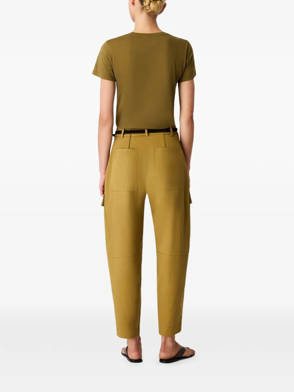 Another Tomorrow Gewelfde cargo broek Bruin