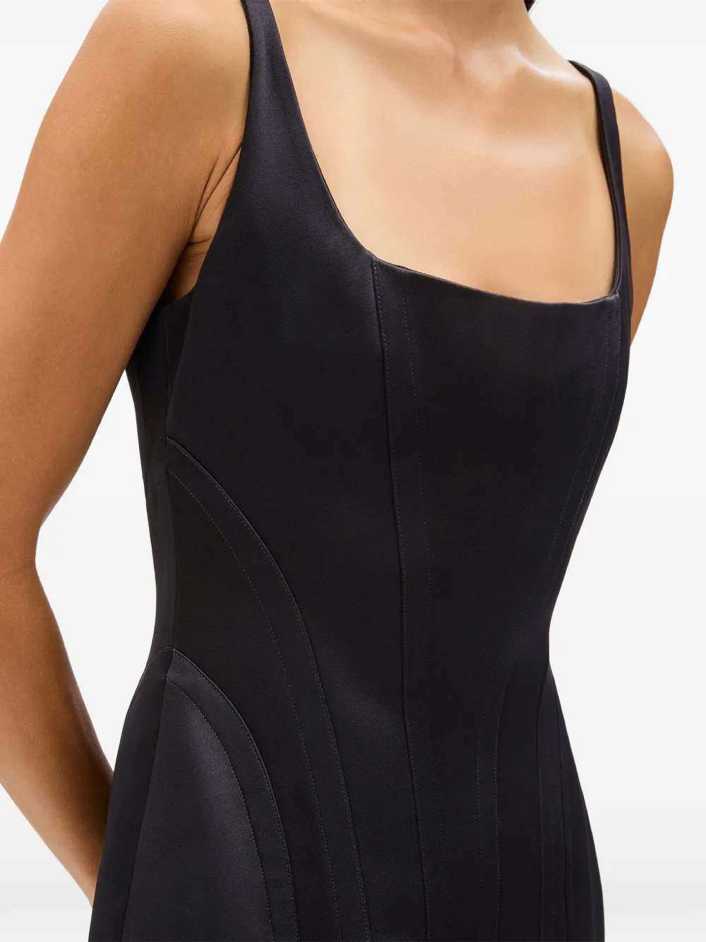 Another Tomorrow Jurk met afwerking en stiksel Zwart