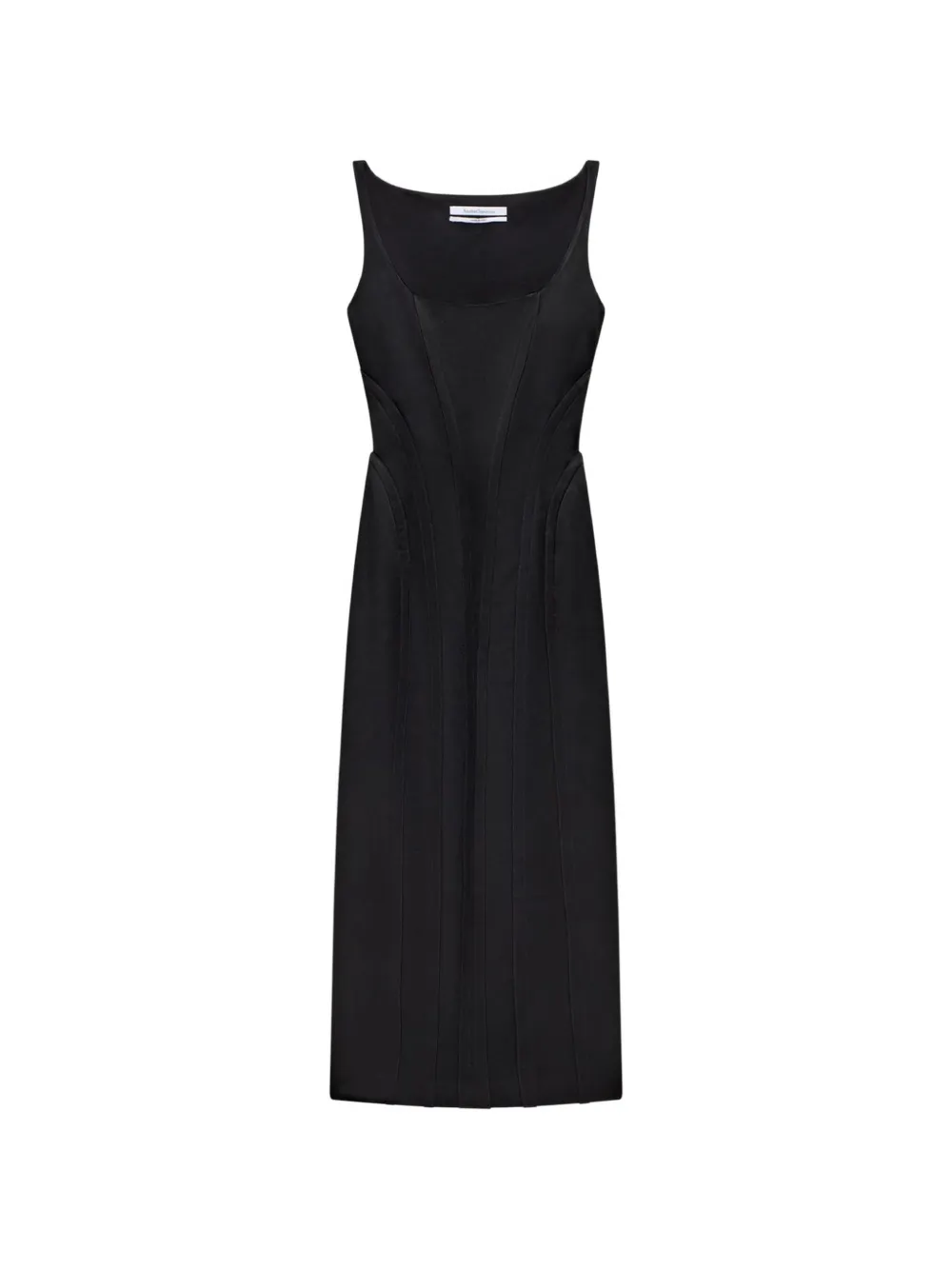 Another Tomorrow contour-seamed topstitched dress - Nero
