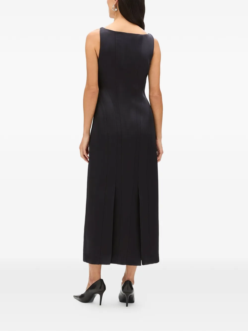 Another Tomorrow Jurk met afwerking en stiksel Zwart