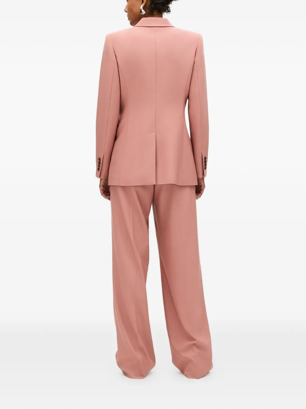 Another Tomorrow Blazer met puntige revers en enkele knoop Roze