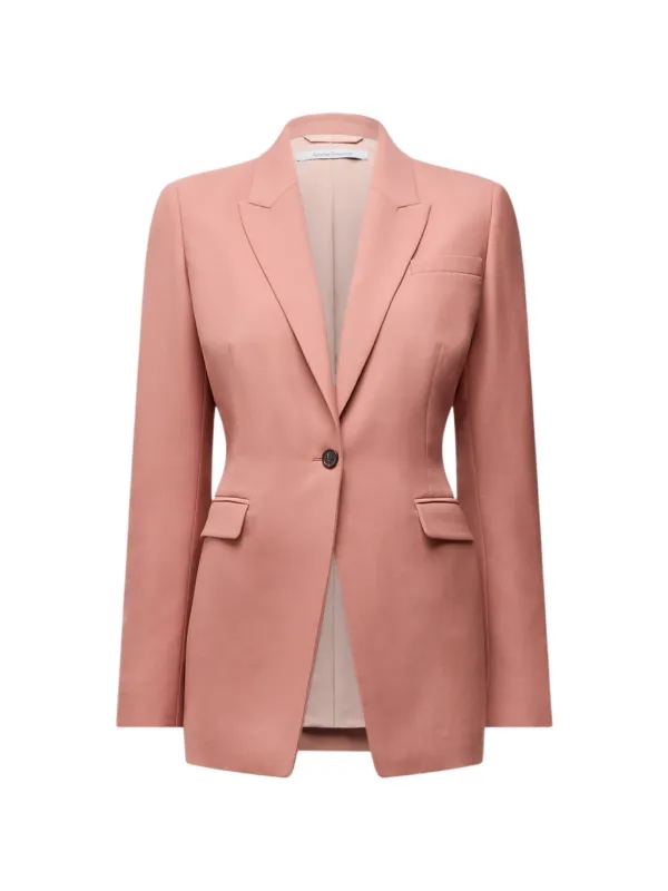 Another Tomorrow Single-button Peaked-lapel Blazer in Pink