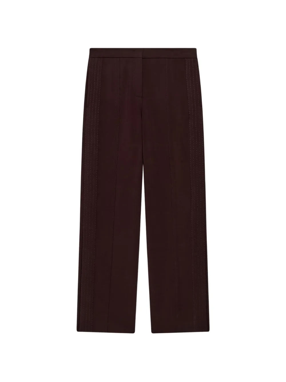 Another Tomorrow graphic-stitch trousers