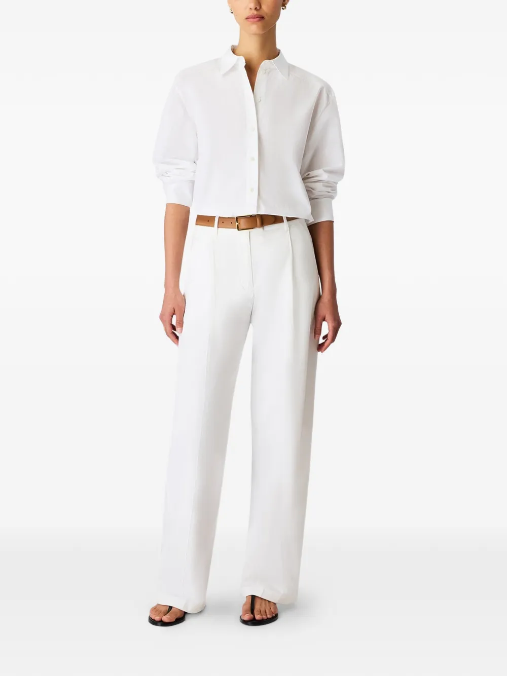  Another Tomorrow Camisa Con Pliegues - Blanco 