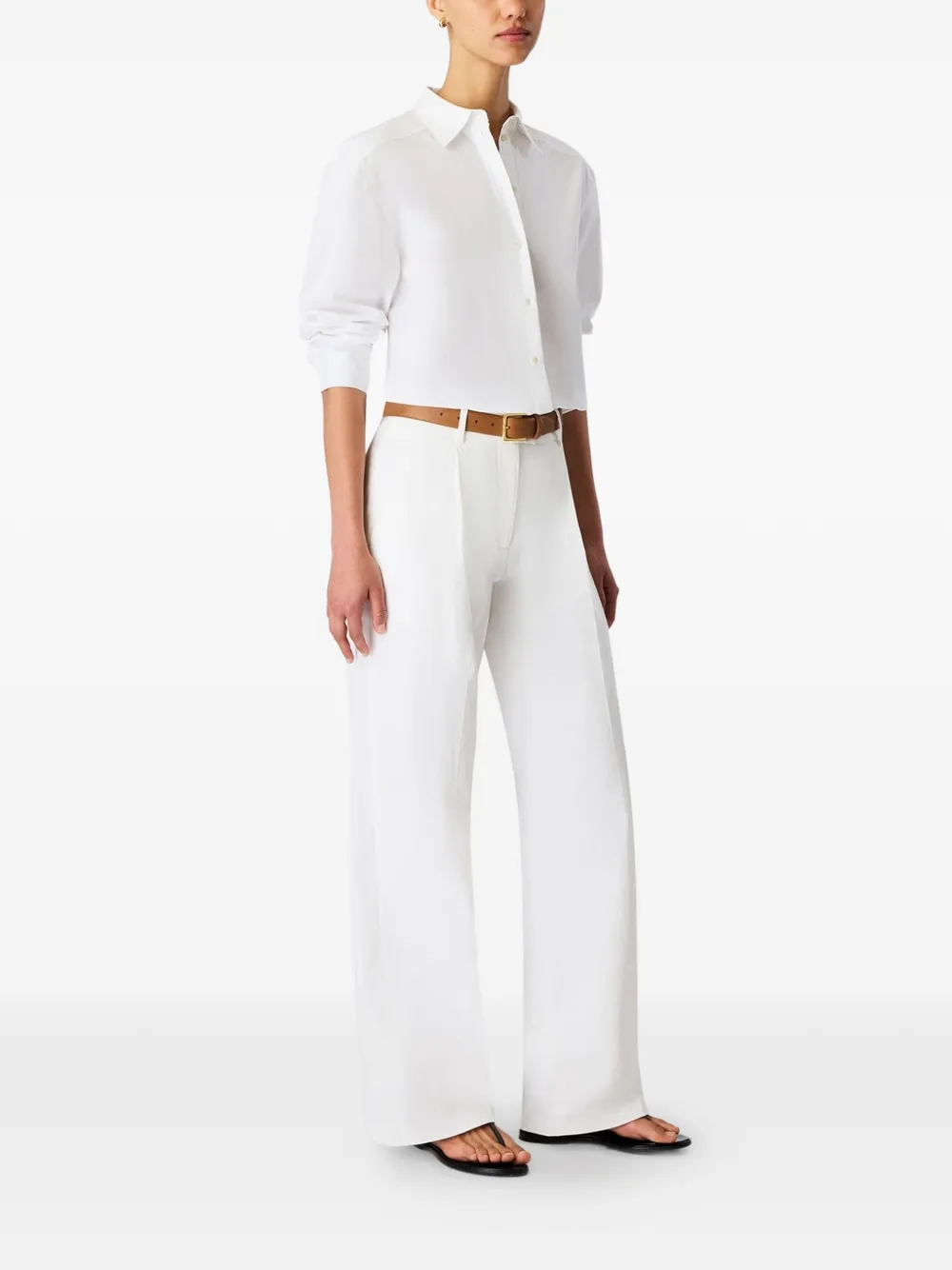  Another Tomorrow Camisa Con Pliegues - Blanco 