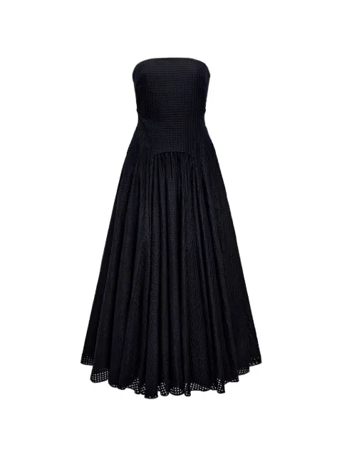 Another Tomorrow vestido strapless con motivo de cuadros gingham