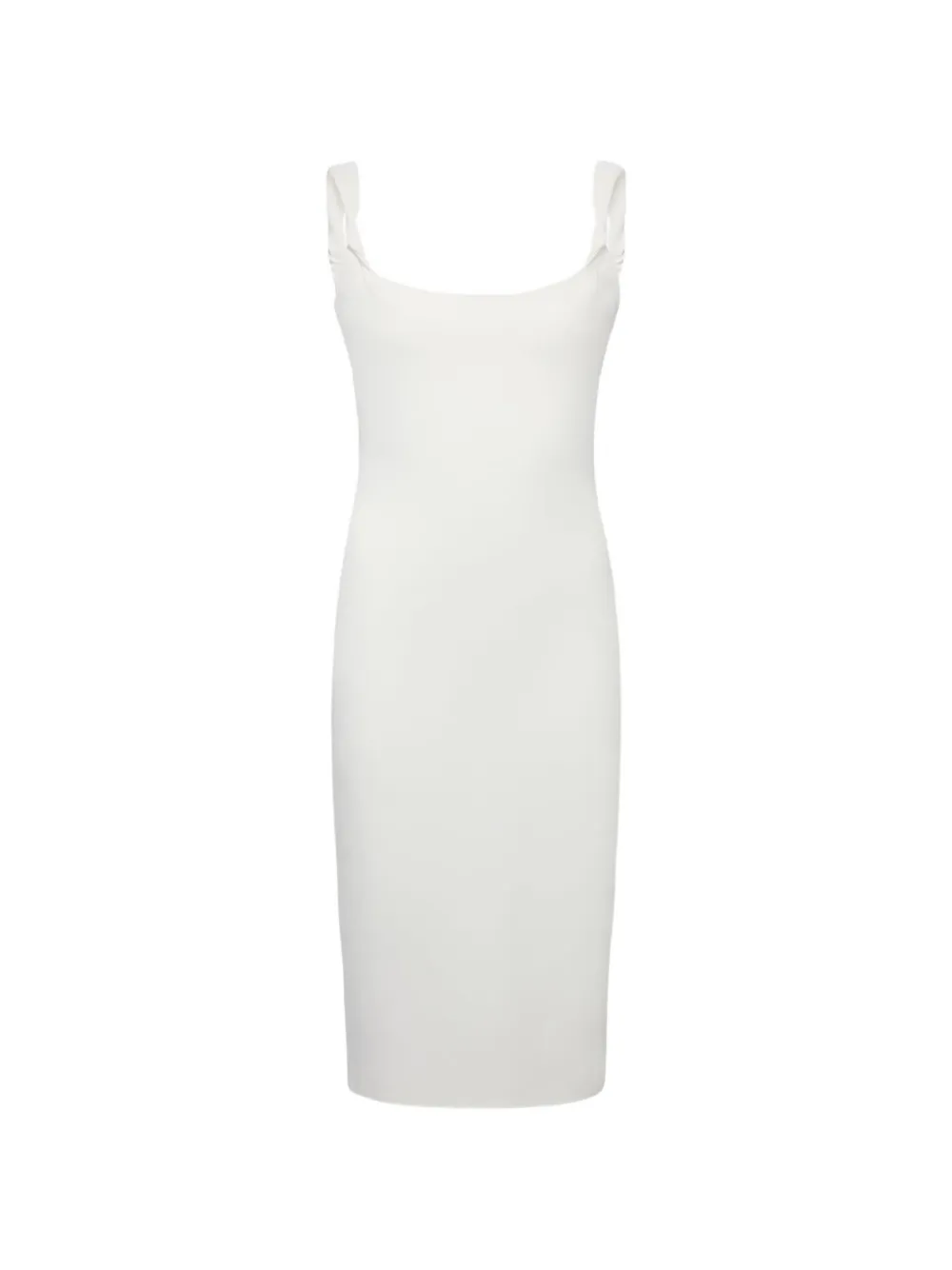 Another Tomorrow Midi-jurk met gedraaid detail Wit