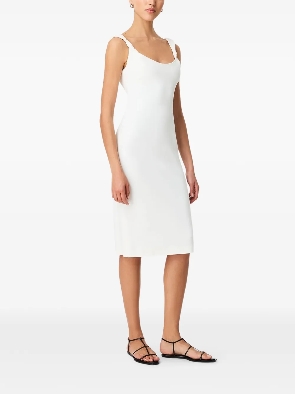 Another Tomorrow Midi-jurk met gedraaid detail Wit