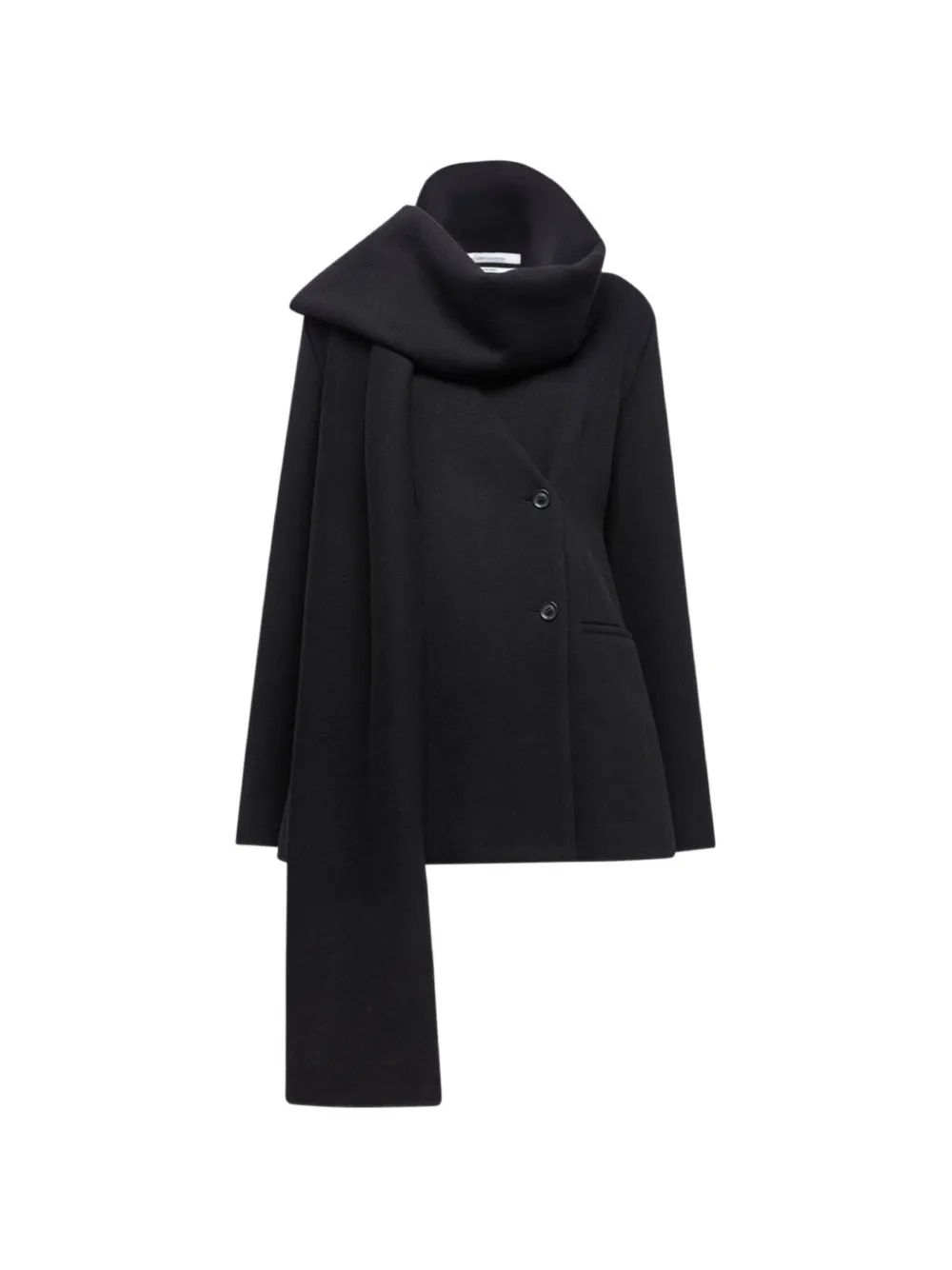 Another Tomorrow double-breasted scarf coat - Schwarz