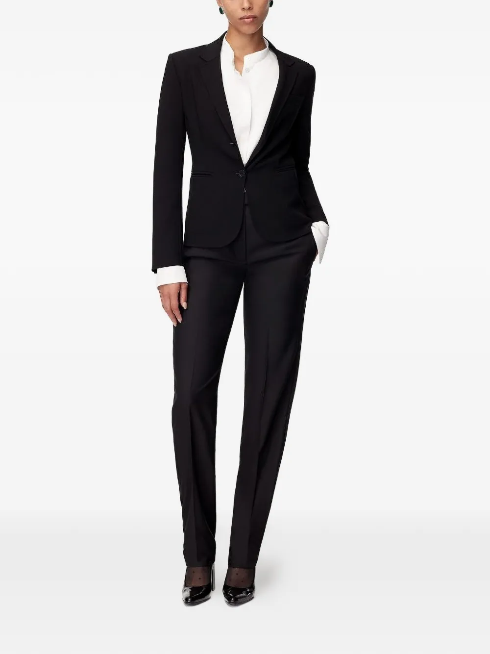  Another Tomorrow Blazer Corto Doppio - Negro 