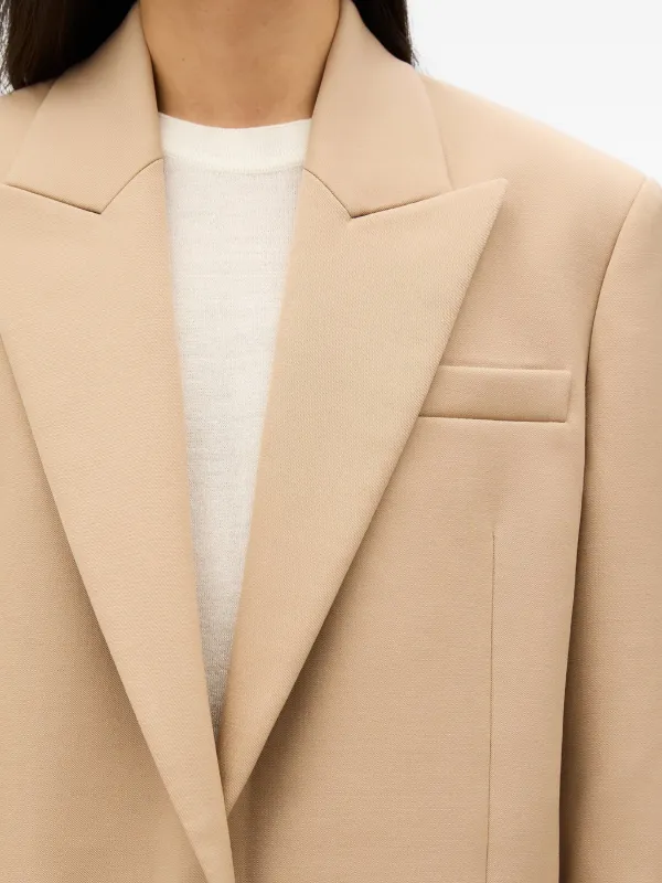 Another Tomorrow Oversized peak-lapel Blazer | Neutrals | FARFETCH