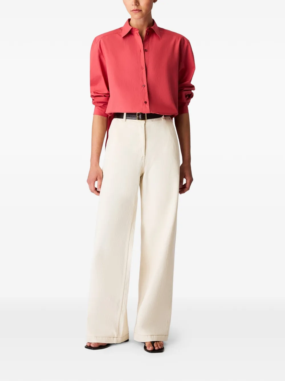 Another Tomorrow Blouse met geplooide rug Rood