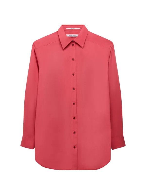 Another Tomorrow Pleat-back Poplin Shirt in Red