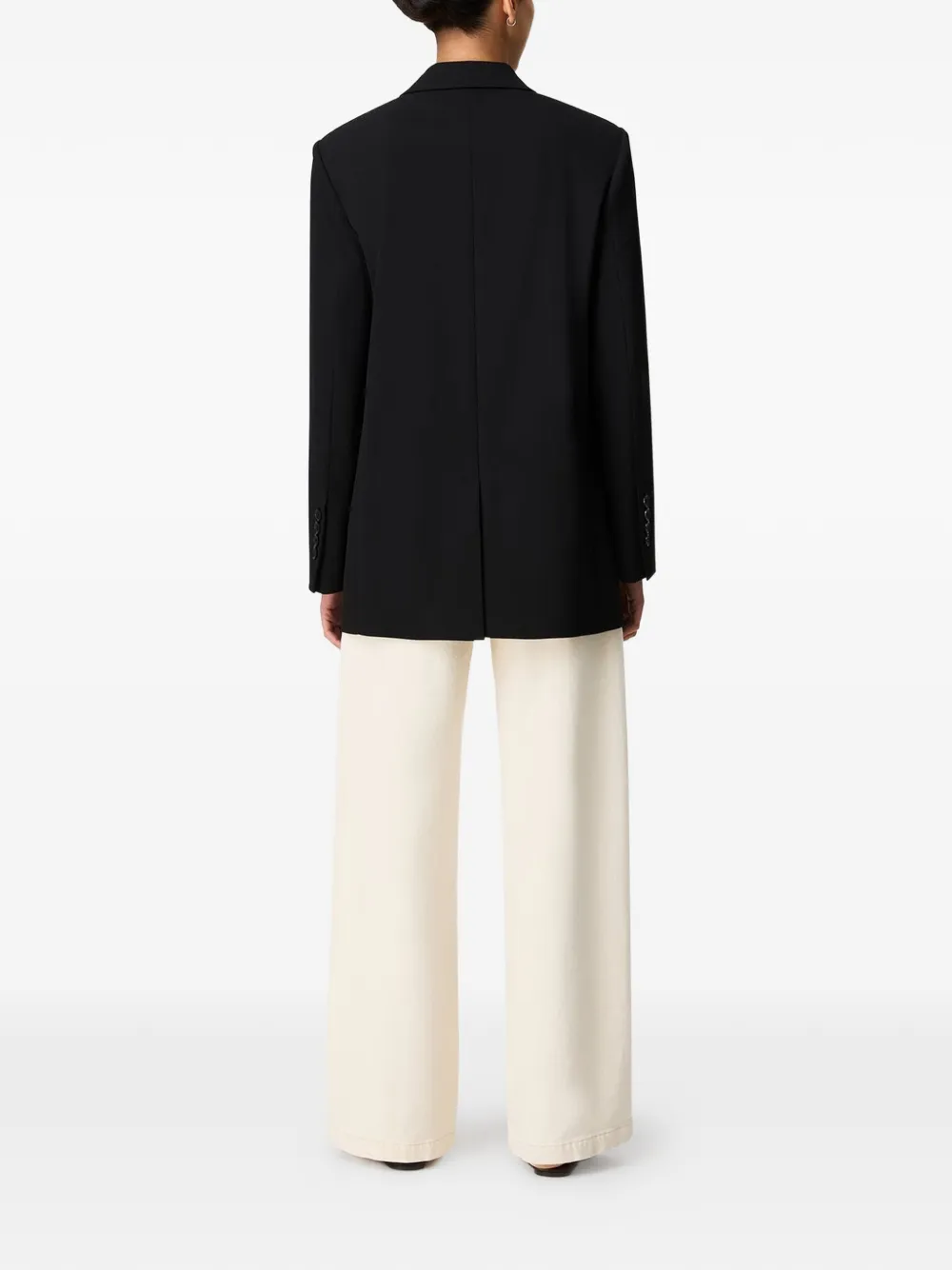 Another Tomorrow Oversized Peak-lapel Blazer in Black, view 4