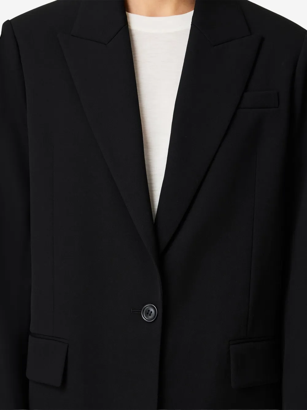Another Tomorrow Oversized Peak-lapel Blazer in Black, view 5