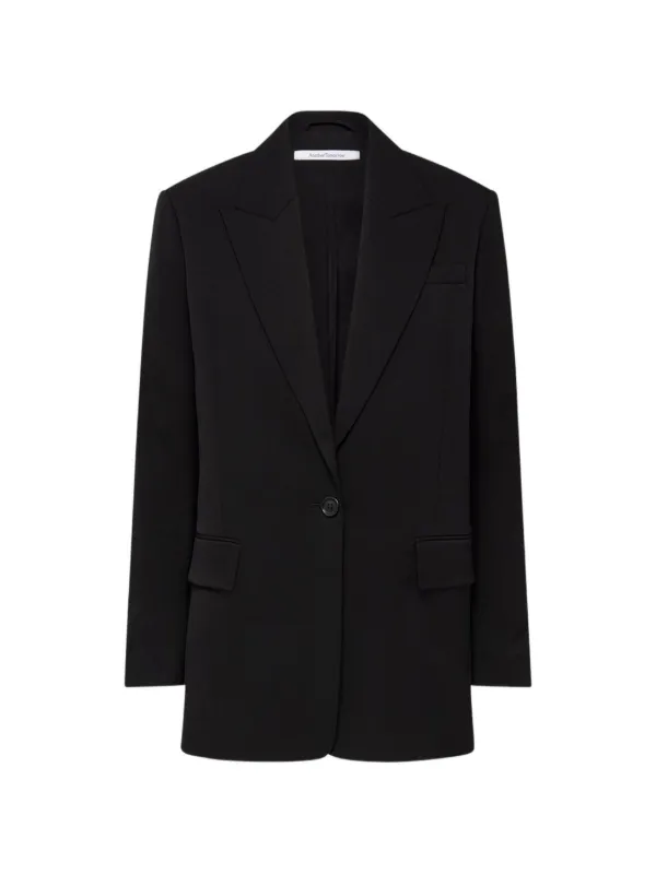 Another Tomorrow Oversized Peak-lapel Blazer in Black